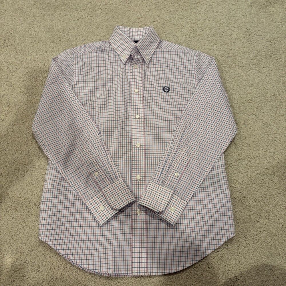 EUC Lauren Ralph Lauren Boys Button Down Shirt Plaid Long Sleeve Size 12